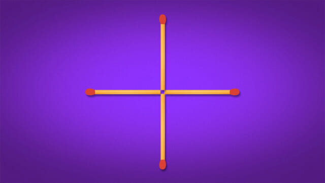 【クイズ】マッチ棒を2本動かして四角を作ってください。ただし2パターンあります