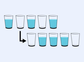 【IQアップクイズ】上段のカップを1つだけ動かして、下段のカップの並びに変えてください
