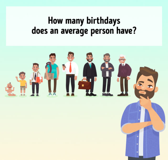 【クイズ】人は平均すると何回の誕生日を経験する？　12のクイズを解いて頭の体操！